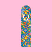 Floral Citrus Metal Bookmark Bright Blue Lemon & Wildflower Reading Ribbon