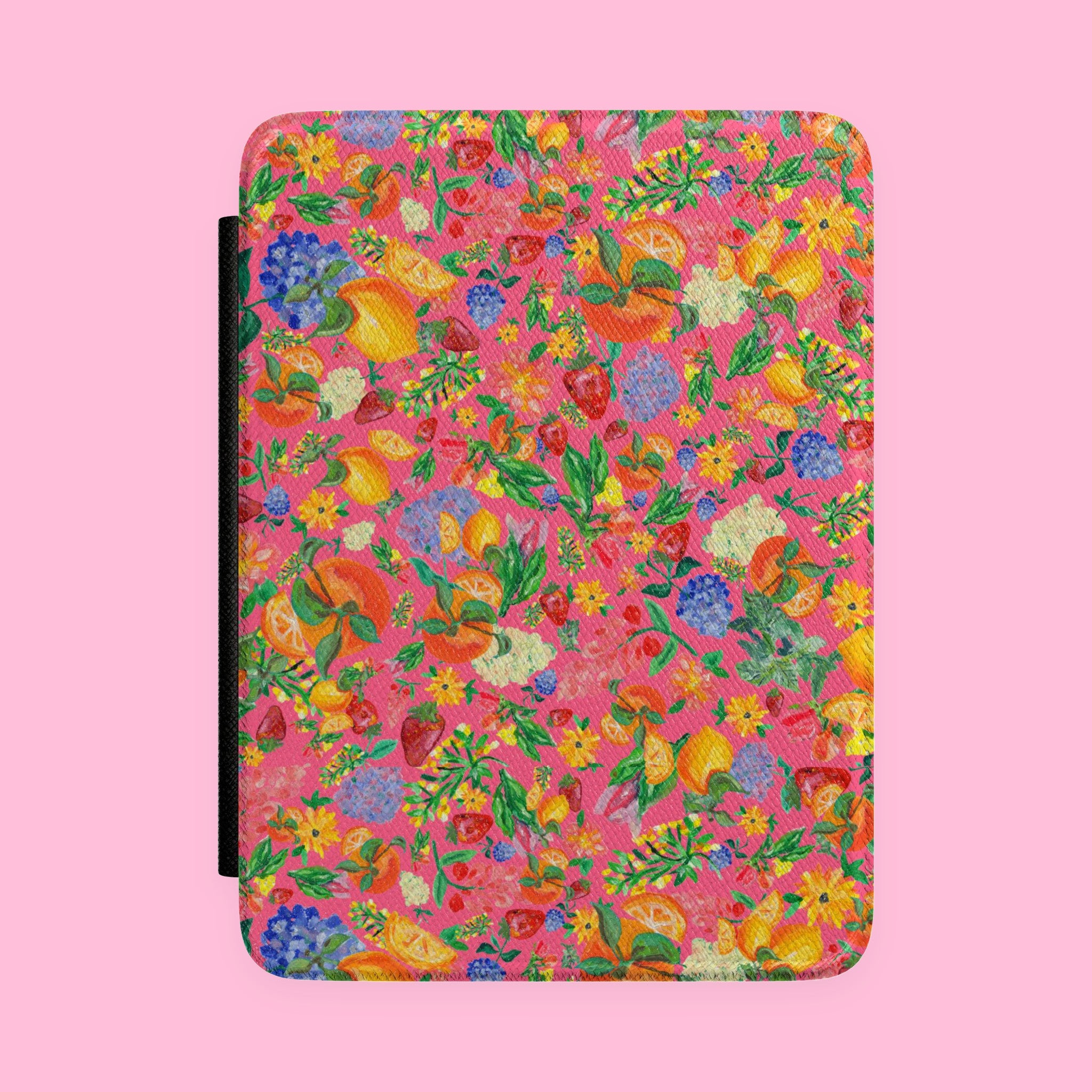 Floral Kindle Case Bright Pink Garden Pattern Protective Cover