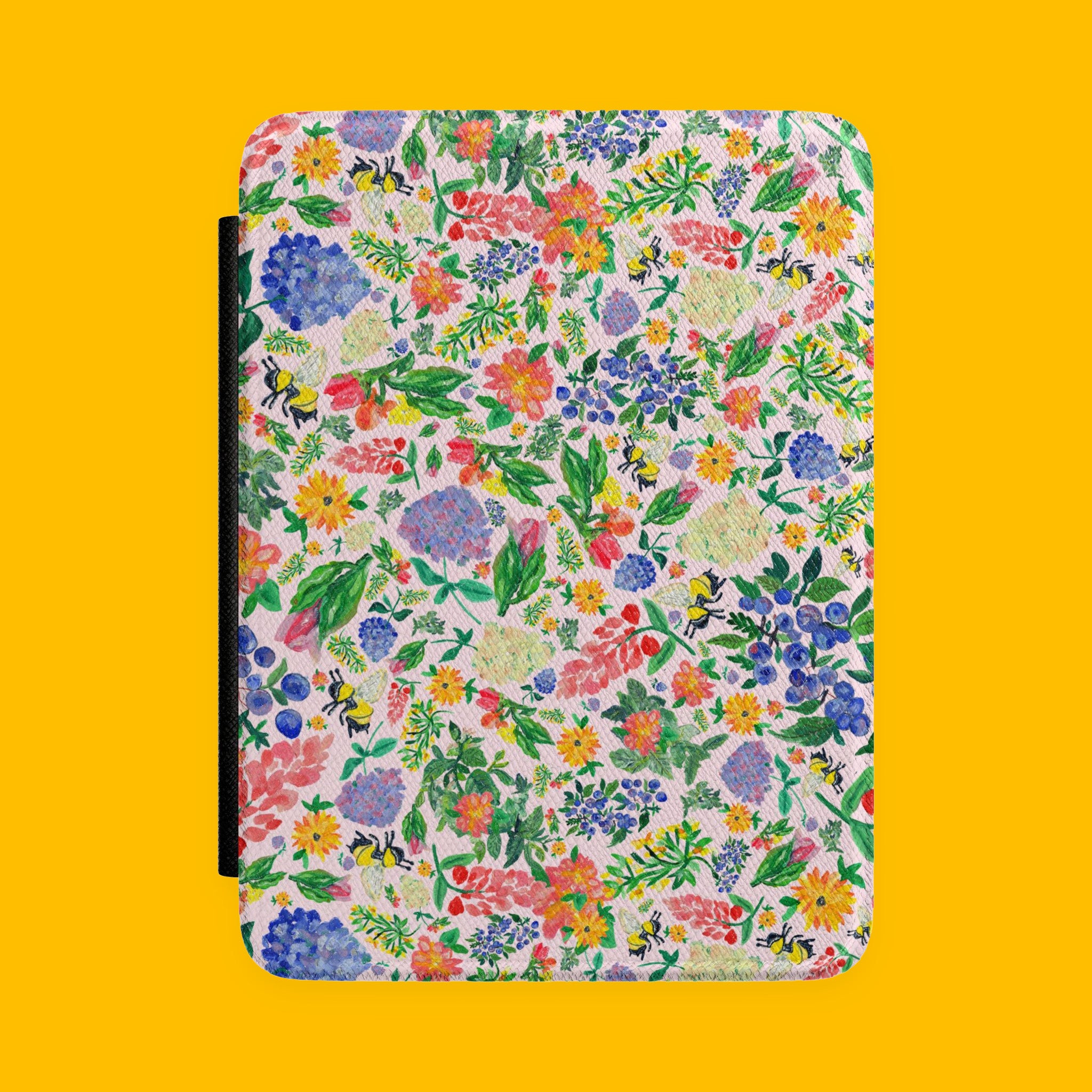 Floral Meadow Kindle Case Colorful Watercolor Flower E Reader Cover