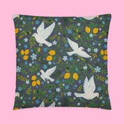 Fruit of The Spirit square pillow with doves and lemons