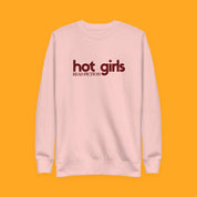 Hot Girls Read Fiction Embroidered Sweatshirt with embroidered "Hot Girls Read Fiction" design