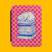 Kindle Case Cozy Cat on Book Stack eReader Cover