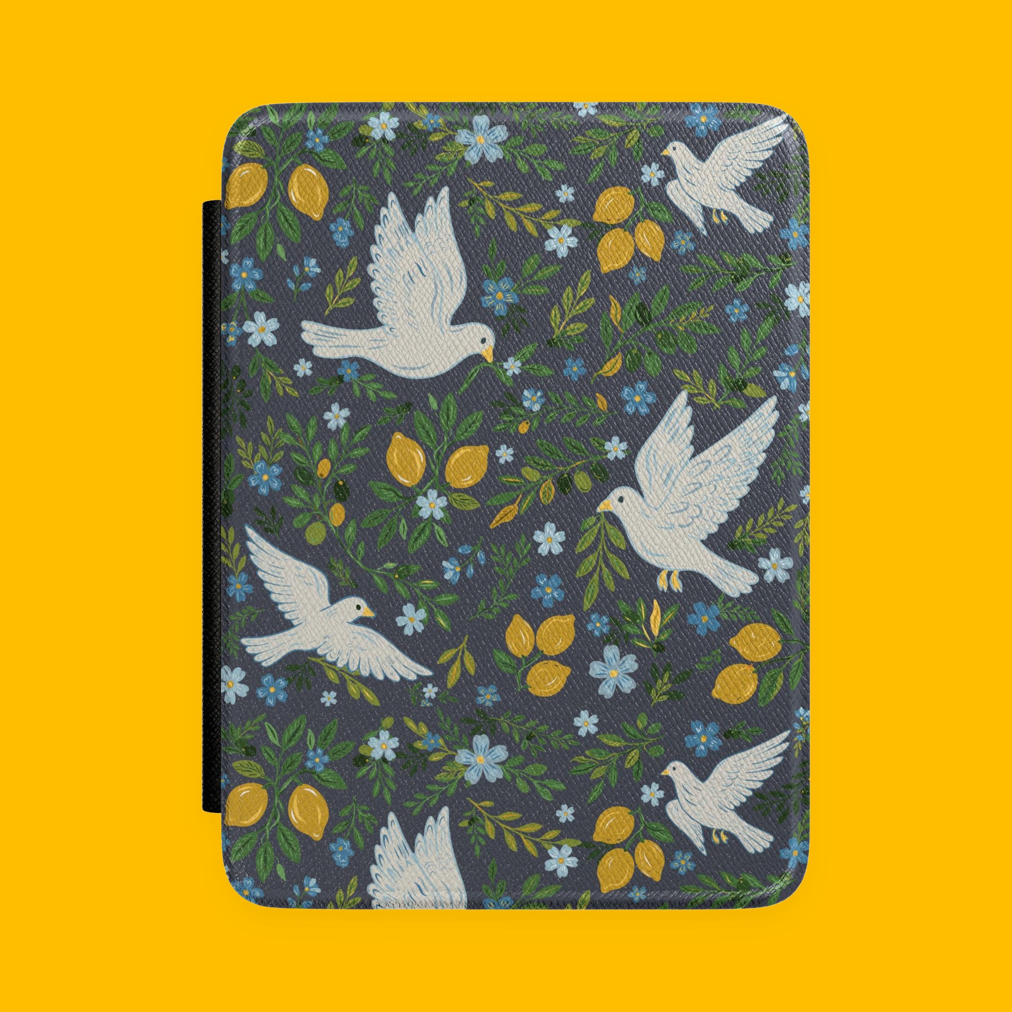 Kindle Case Dove & Lemon Floral Protective Cover
