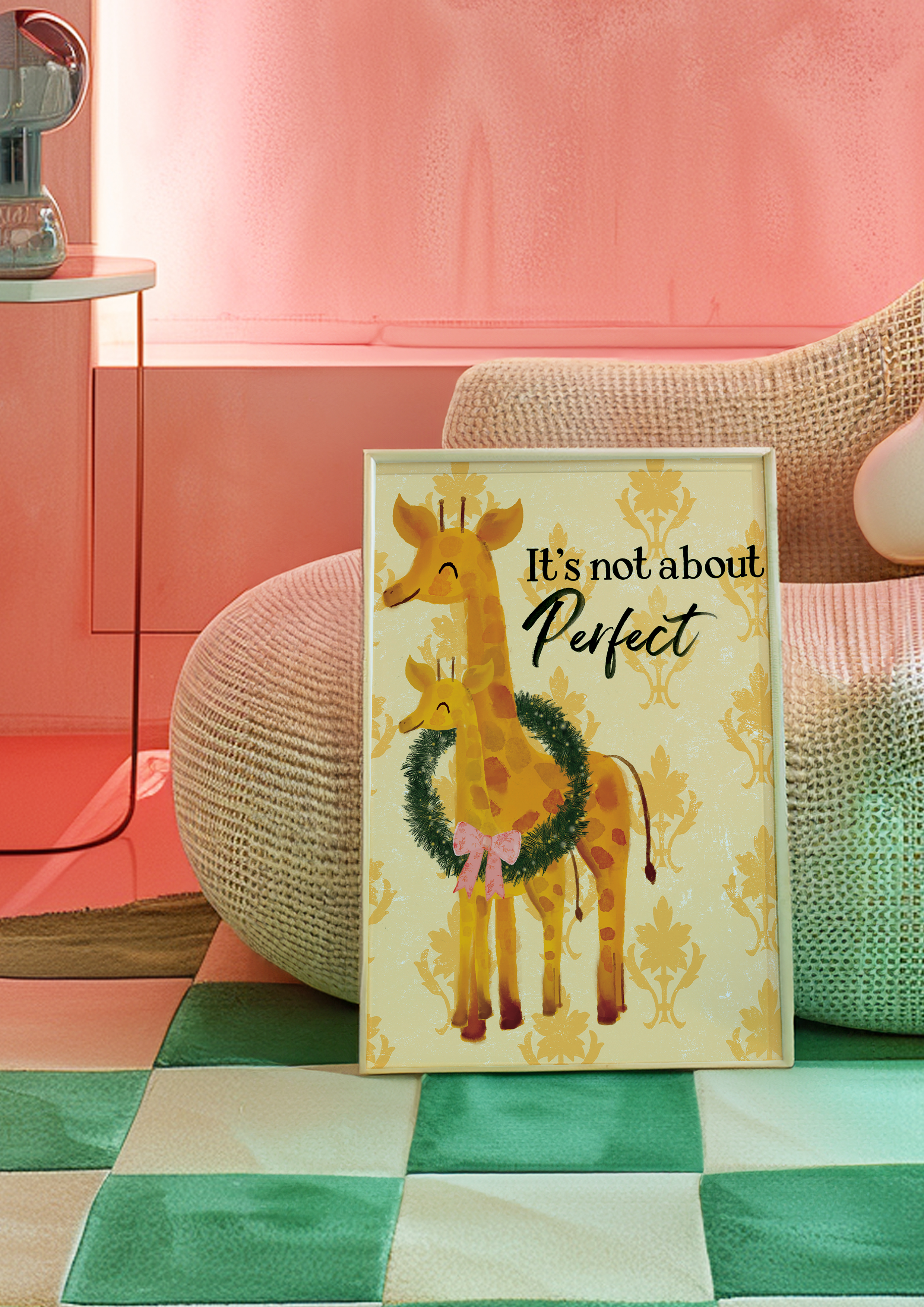 A Giraffe Christmas Fine Art Print 🎄
