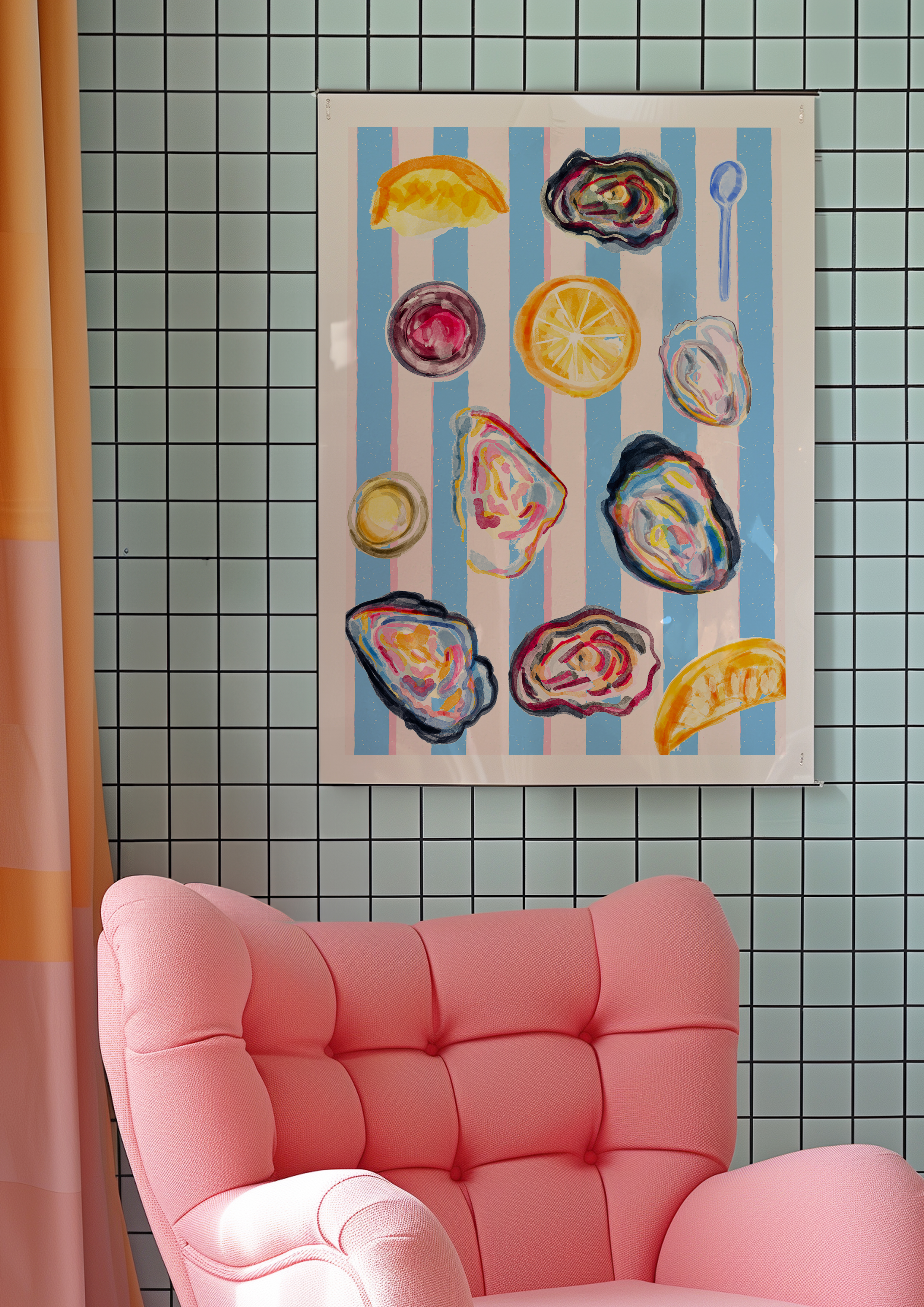 Oyster Stripes Fine Art Print 🦪