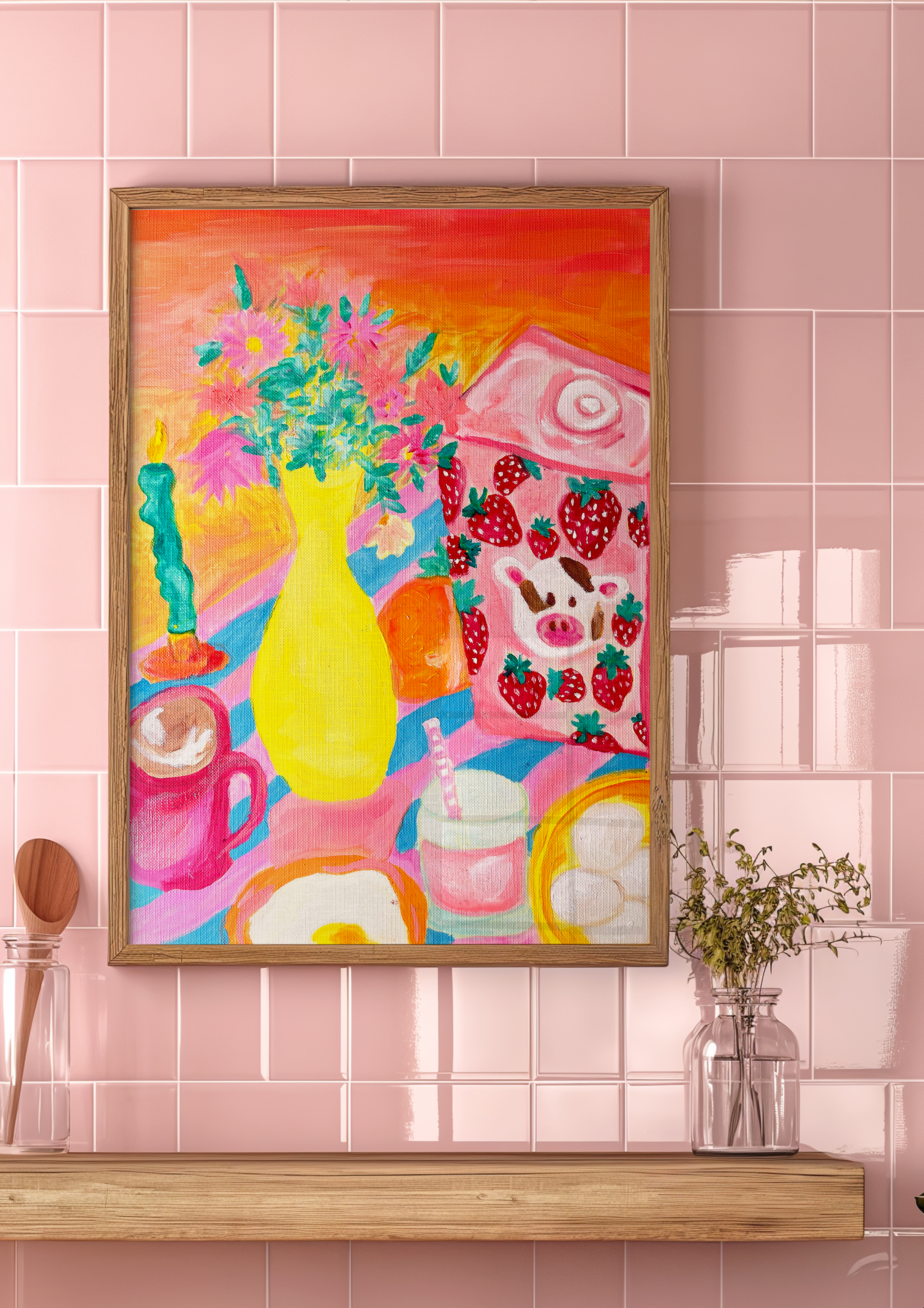 Strawberry Milk Fine Art Print 🍓