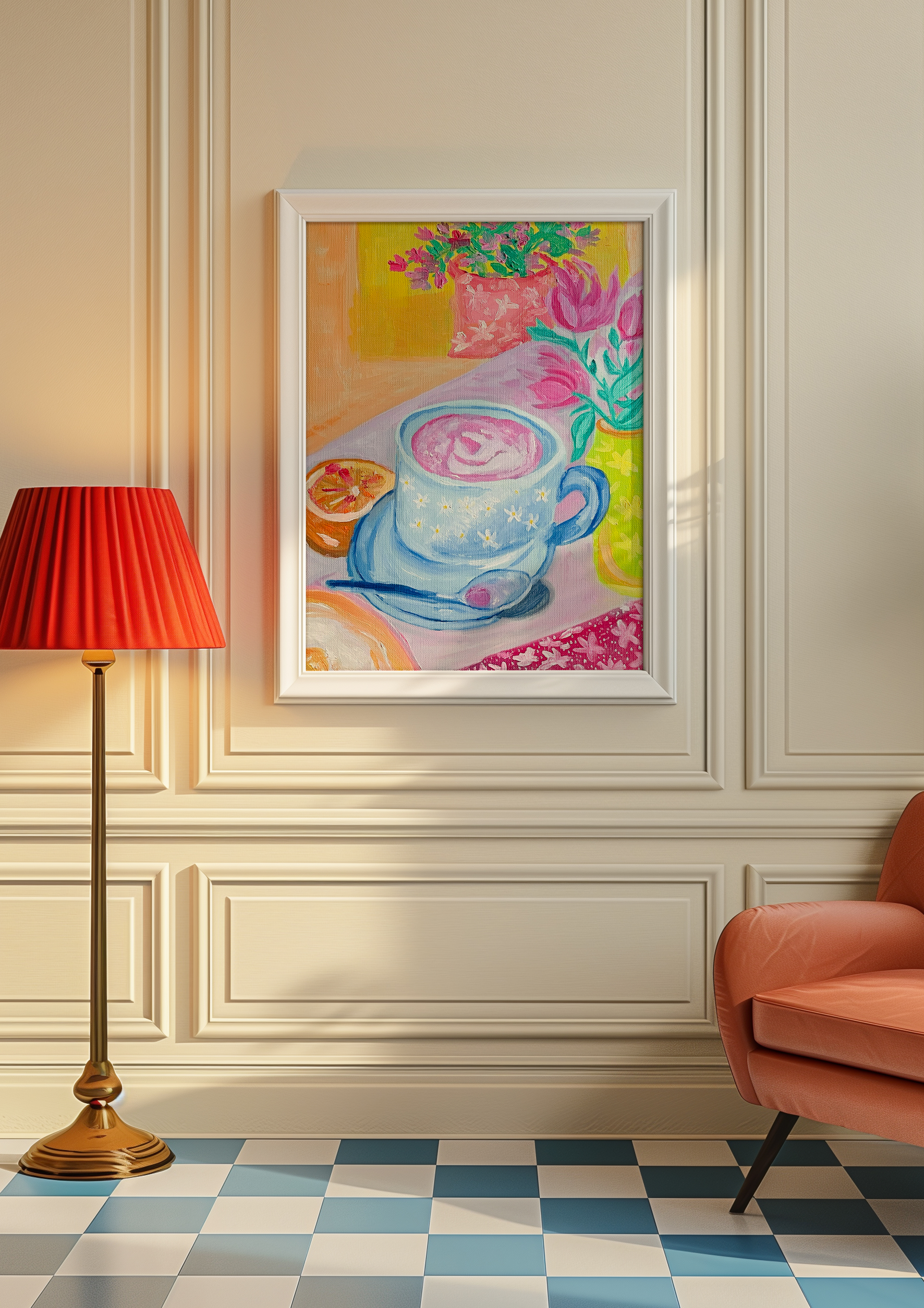 Lattes & Tulips Fine Art Print 🌷