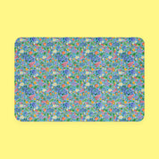Mom's Garden in Blue Sherpa Throw Blanket with hand-painted garden florals