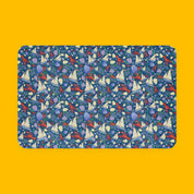 New England Summer in Dark Blue Sherpa Throw Blanket with sailboats, lobsters and seaside florals