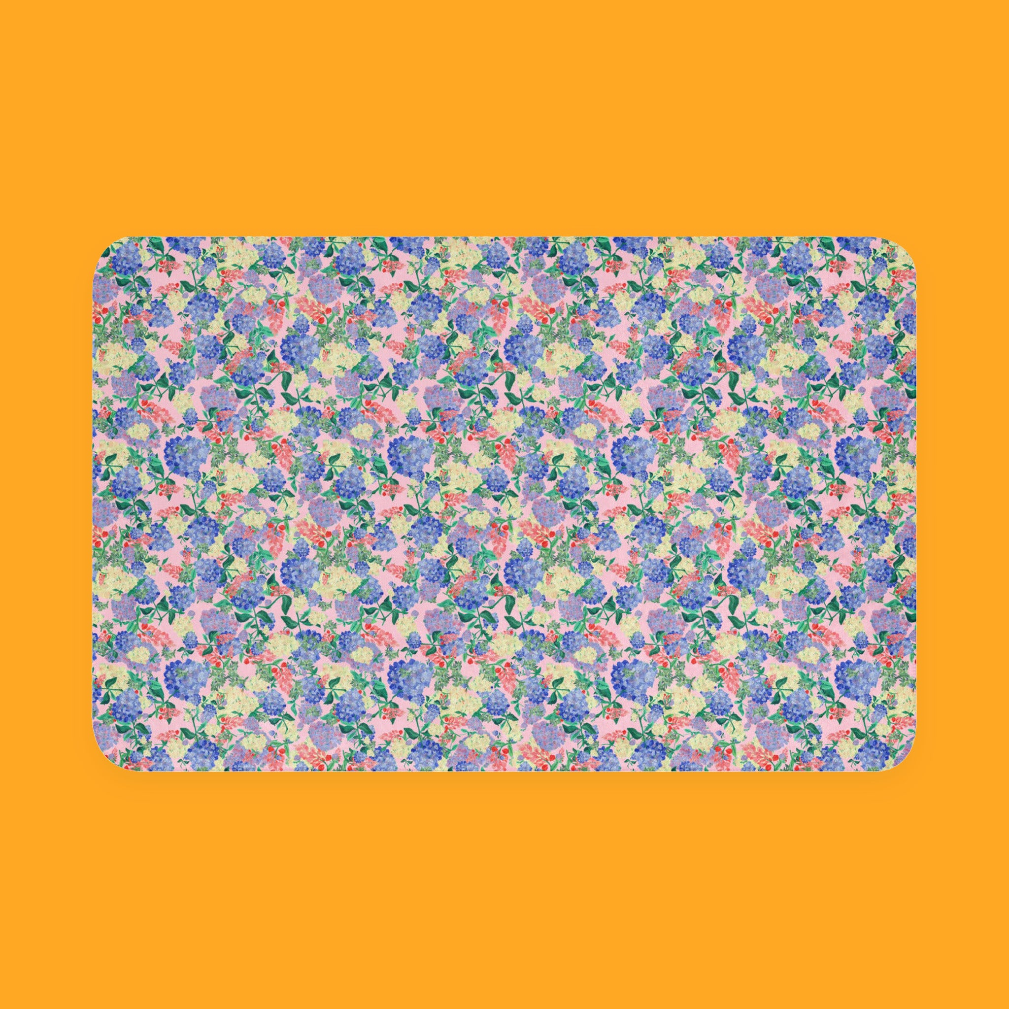 Painted Hydrangeas & Lilacs in Light Pink Sherpa Throw Blanket with painted hydrangeas and lilacs