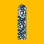 Painted Hydrangeas & Lilacs in Navy Metal Bookmark with painted hydrangeas and lilacs