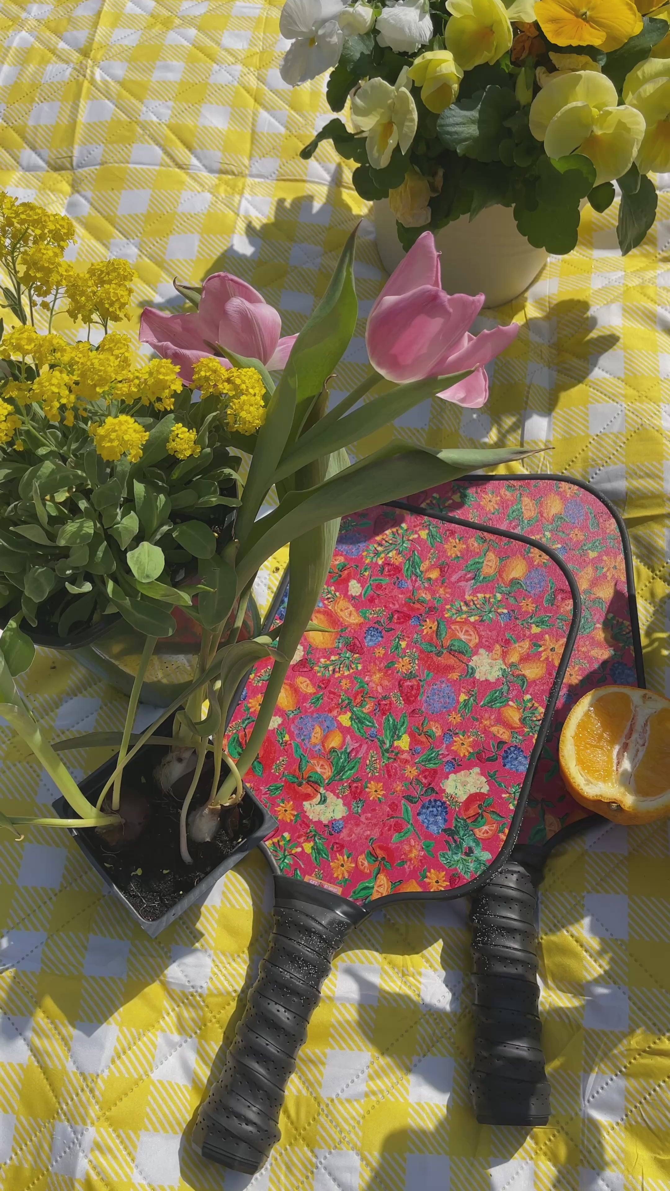 Citrus Garden Pink Pickleball Paddle Set