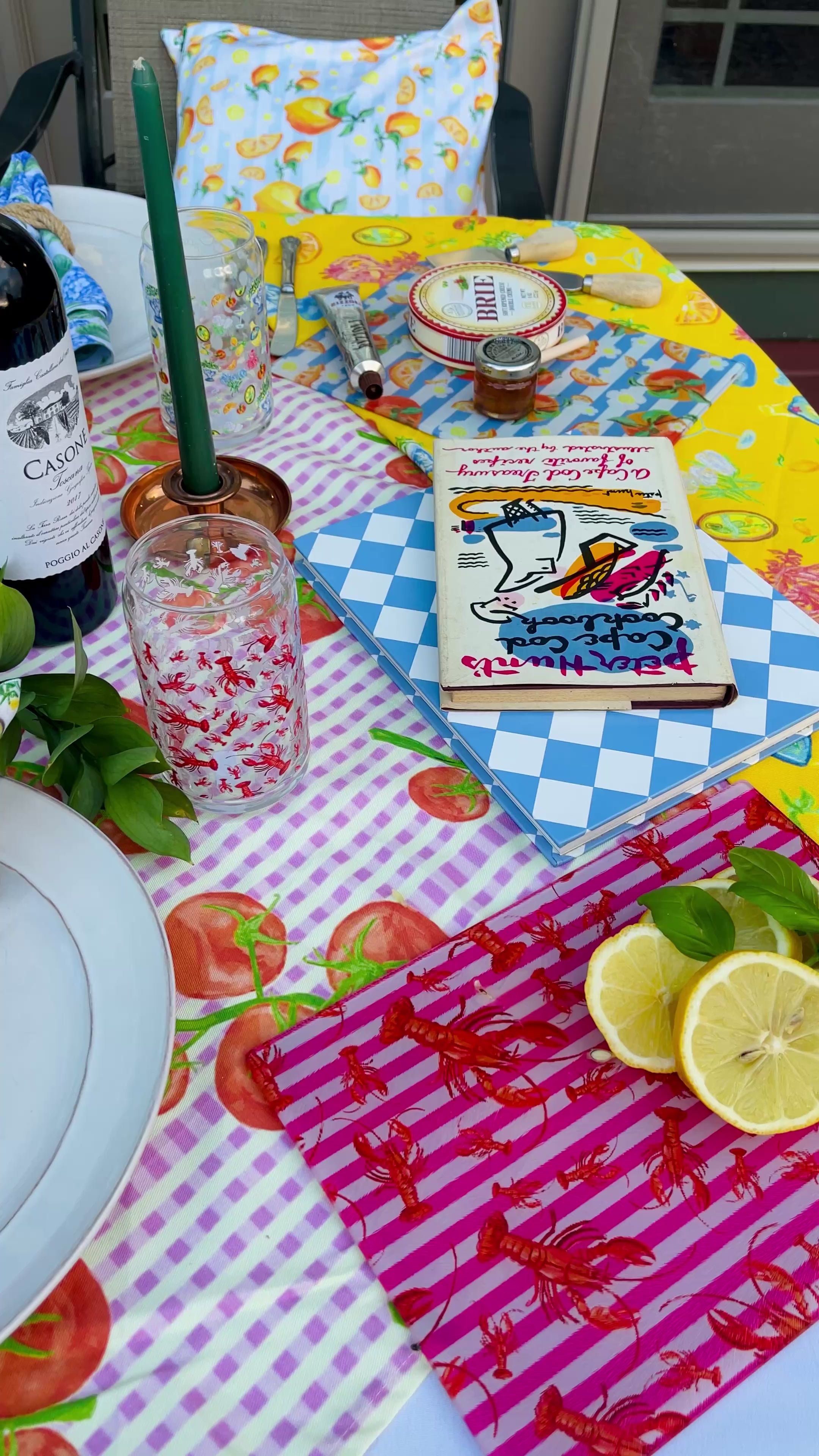 Pink Striped Lobster | Glass Cutting Board 🦞