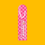 Reading Bookmark Pink Checker "Reading is Cheaper Than Therapy" Metal Page Marker