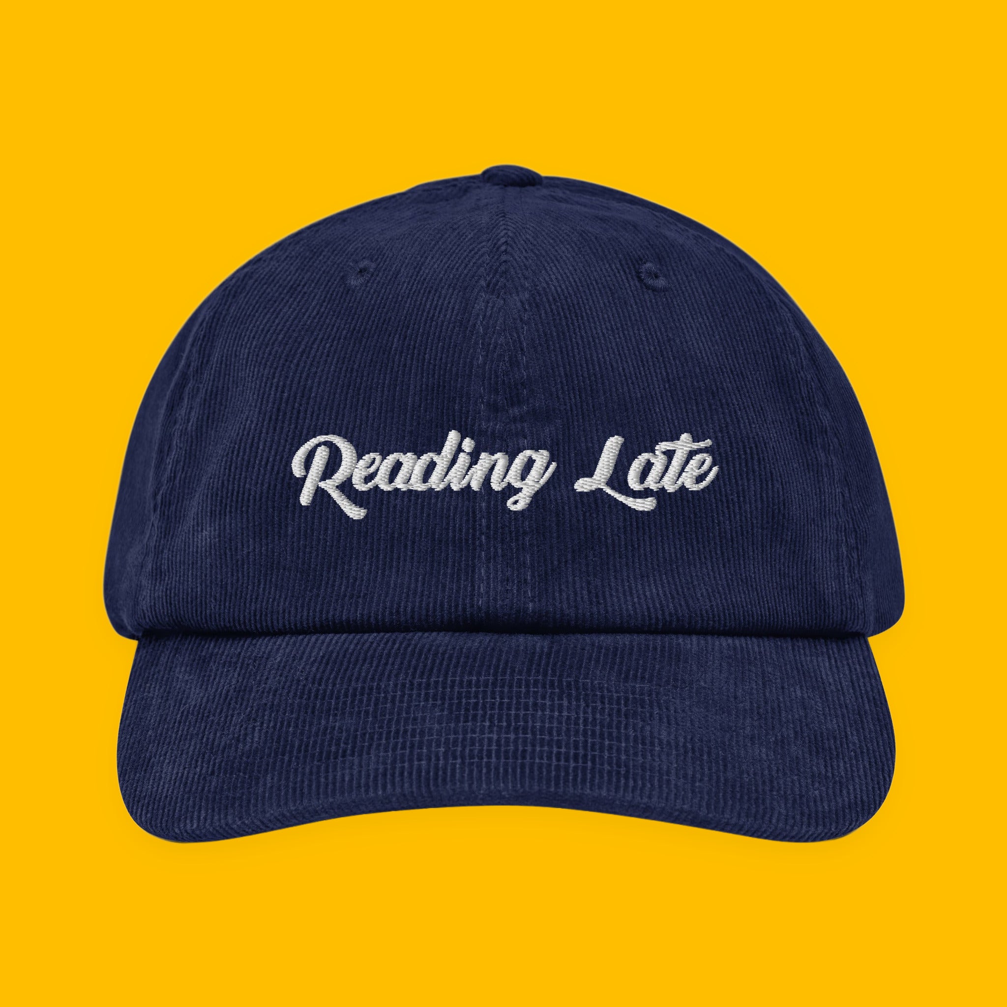 Reading Late embroidered navy corduroy hat