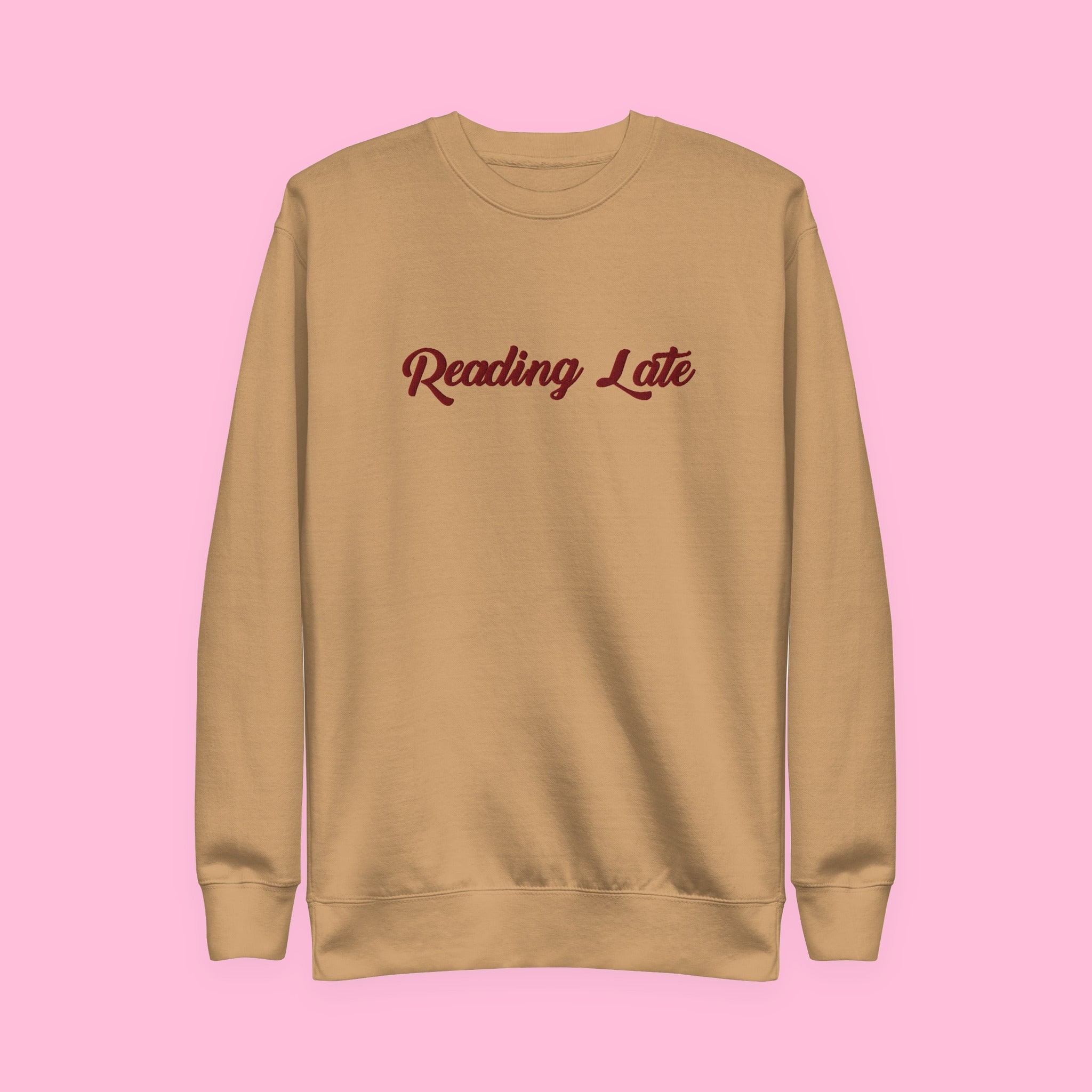 Reading Late embroidered sweatshirt in khaki