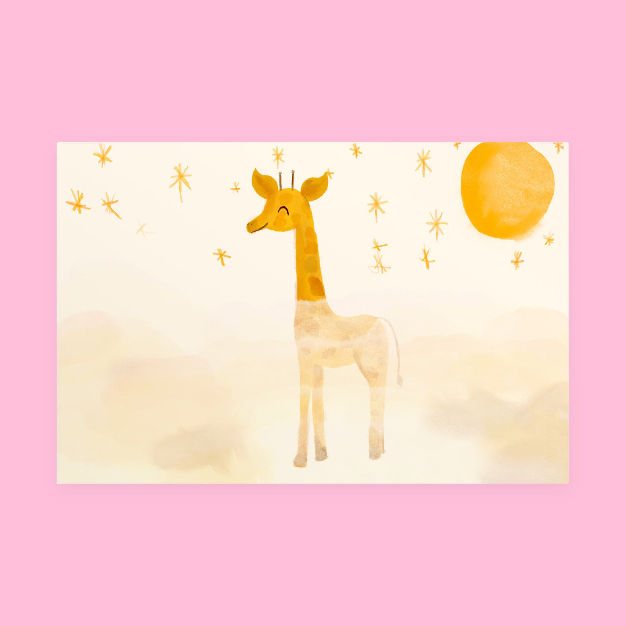 Giraffe Pal Mini Art Print with original hand-painted artwork — view 3 of 3