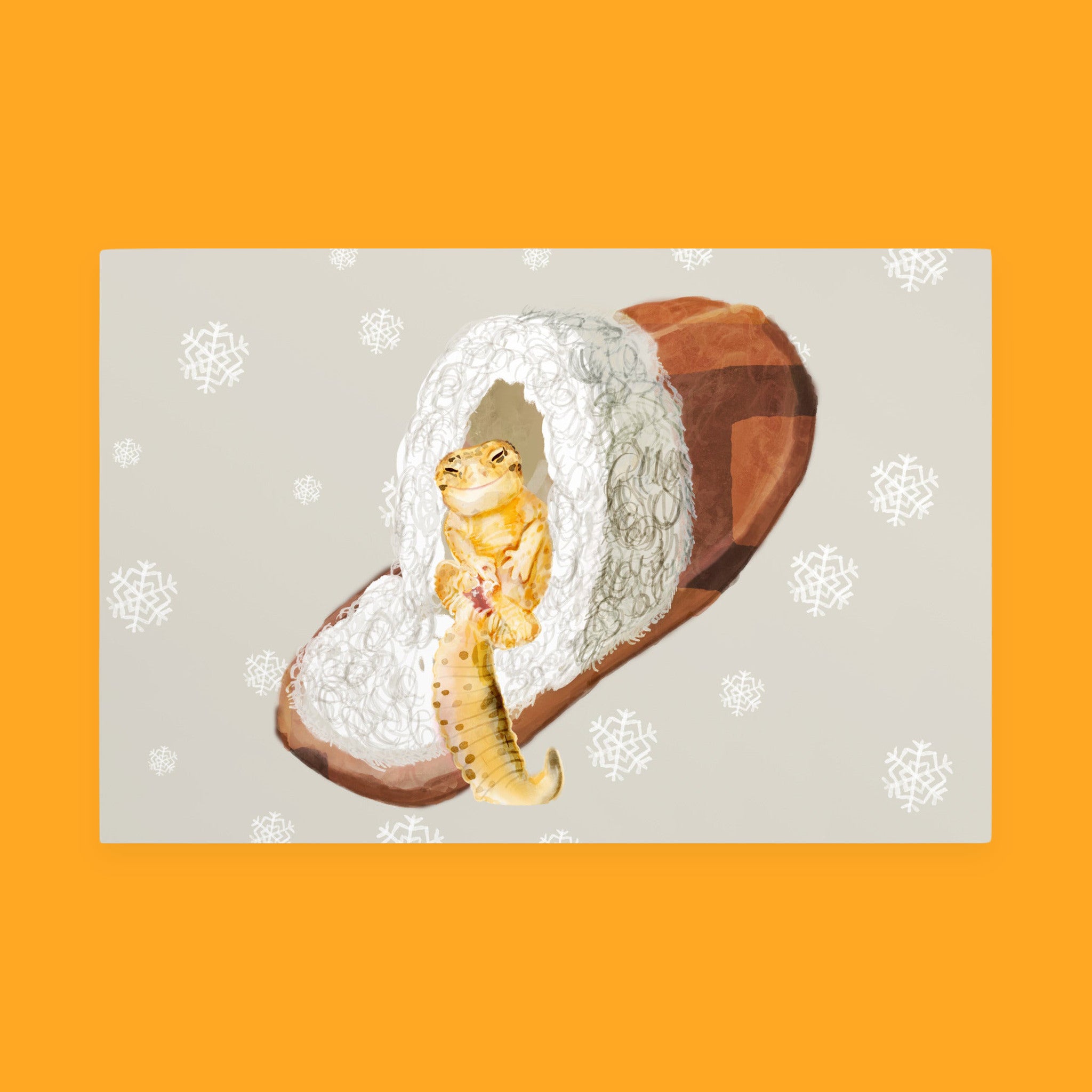 Slipper Gecko Mini Art Print with original hand-painted artwork — view 3 of 3