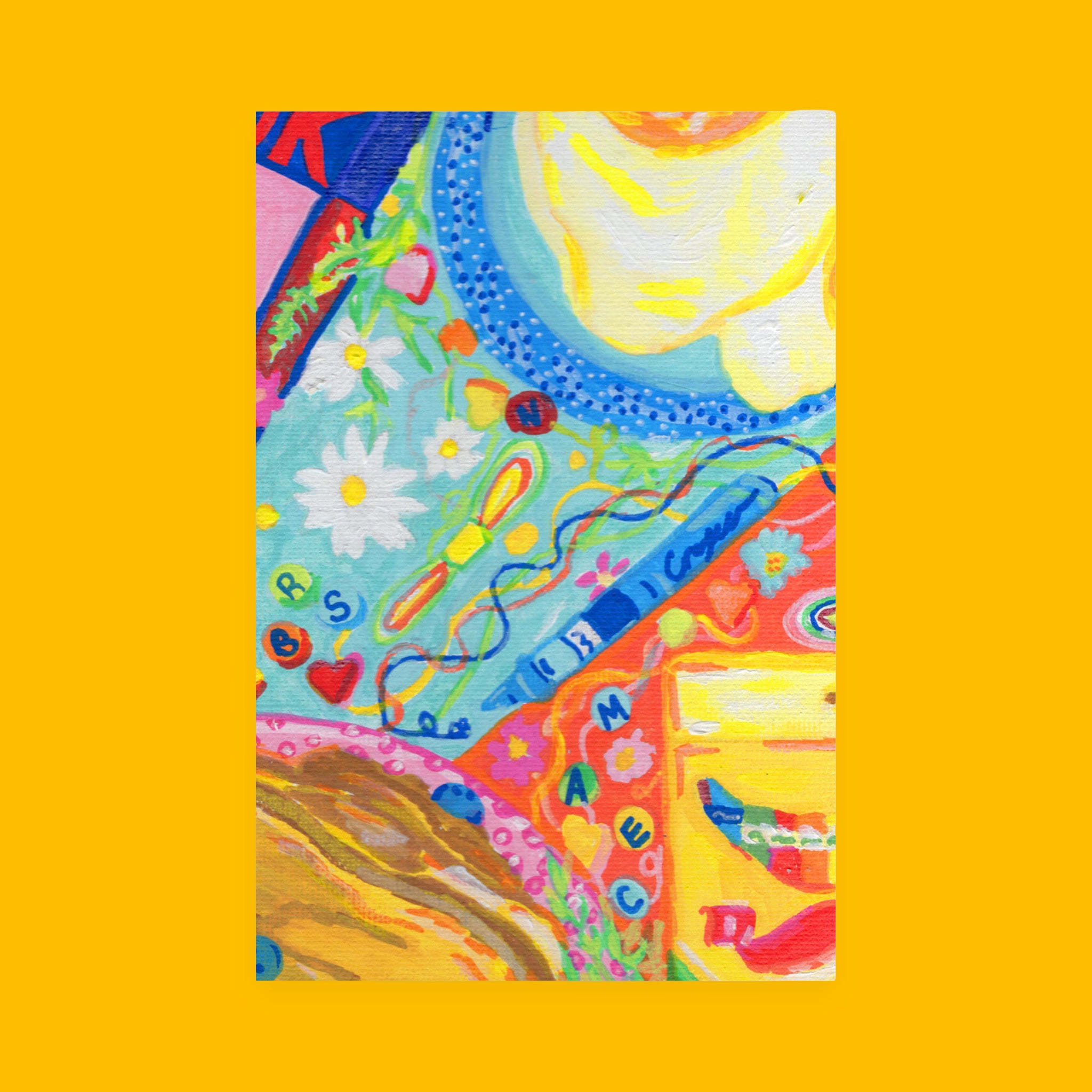 The School Breakfast Mini Art Print with a painted breakfast spread — view 3 of 3