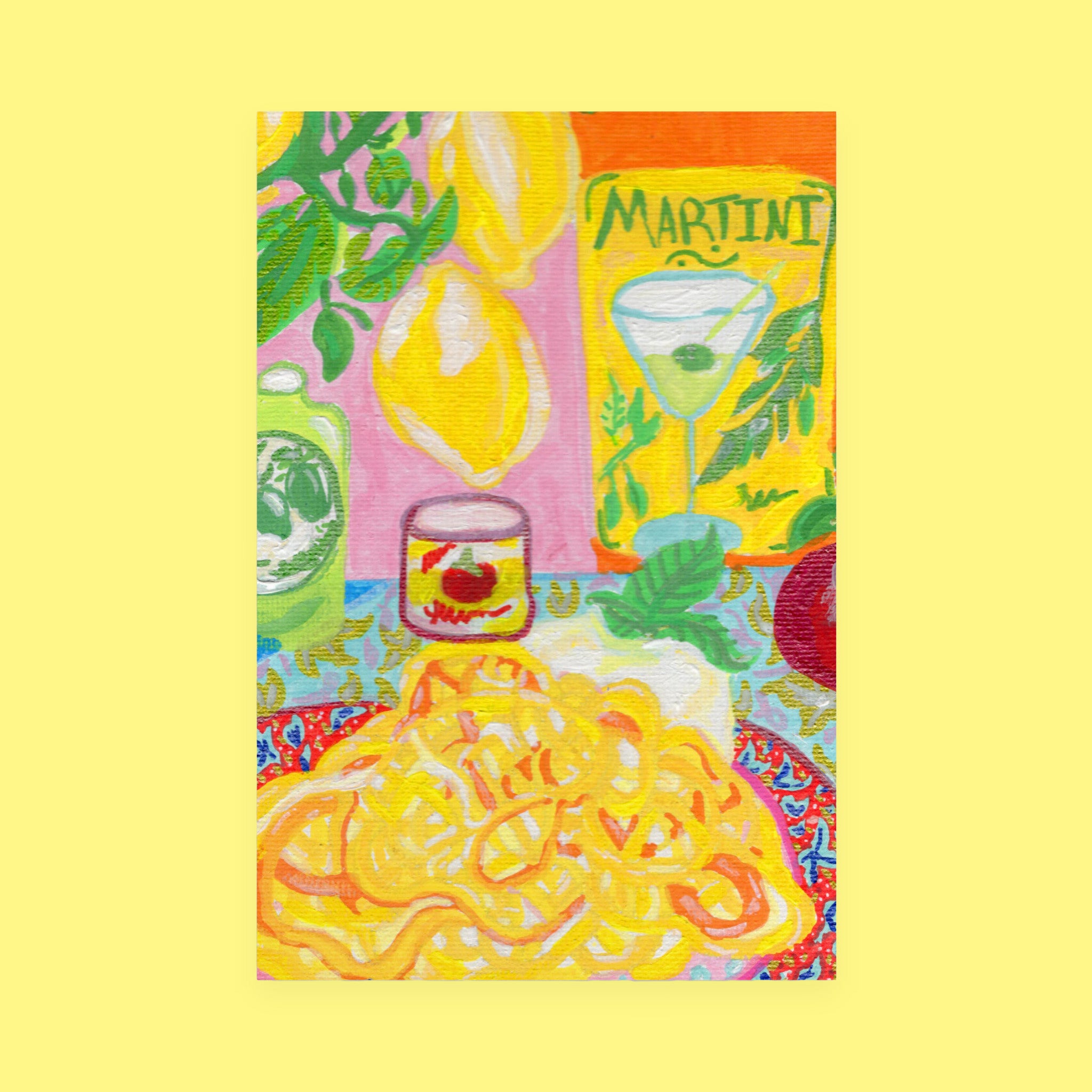 Italian Abstract Meal Mini Art Print with original hand-painted artwork — view 4 of 4