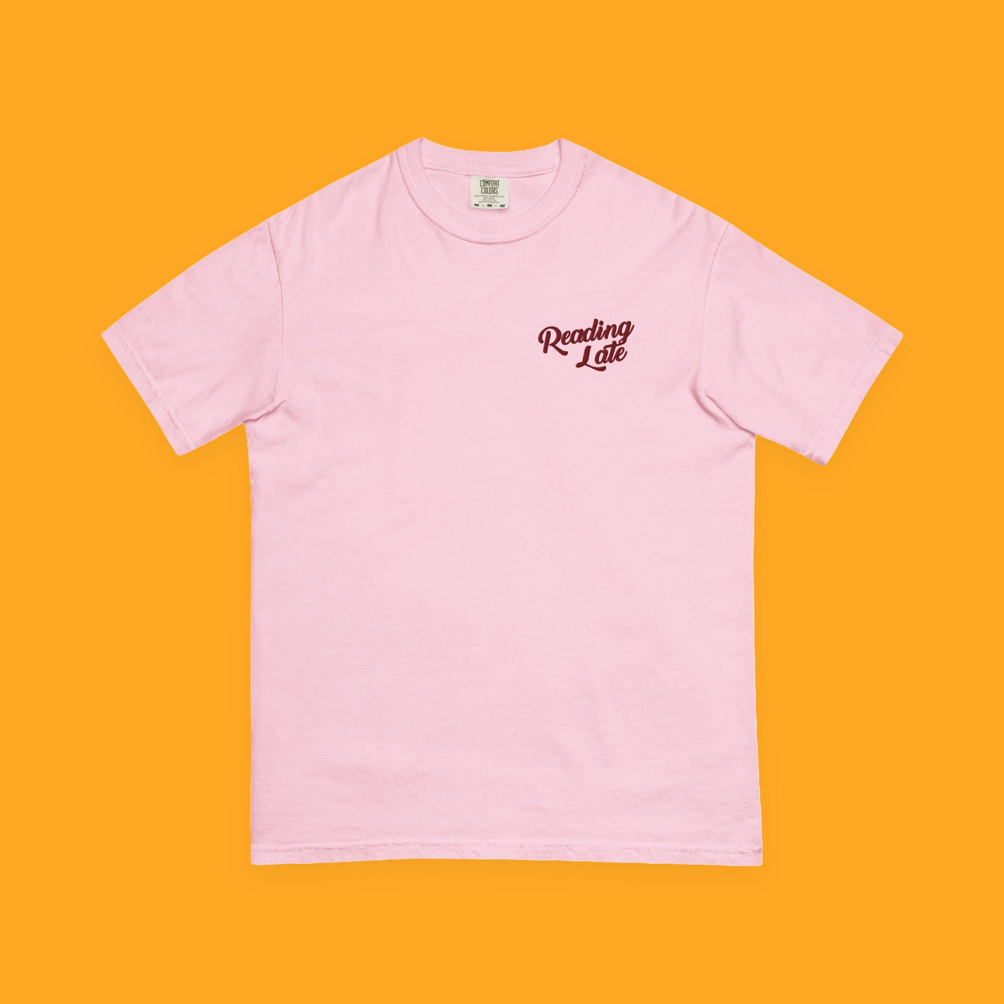 Reading Late Embroidered Heavyweight Tee with embroidered "Reading Late" design — view 4 of 11