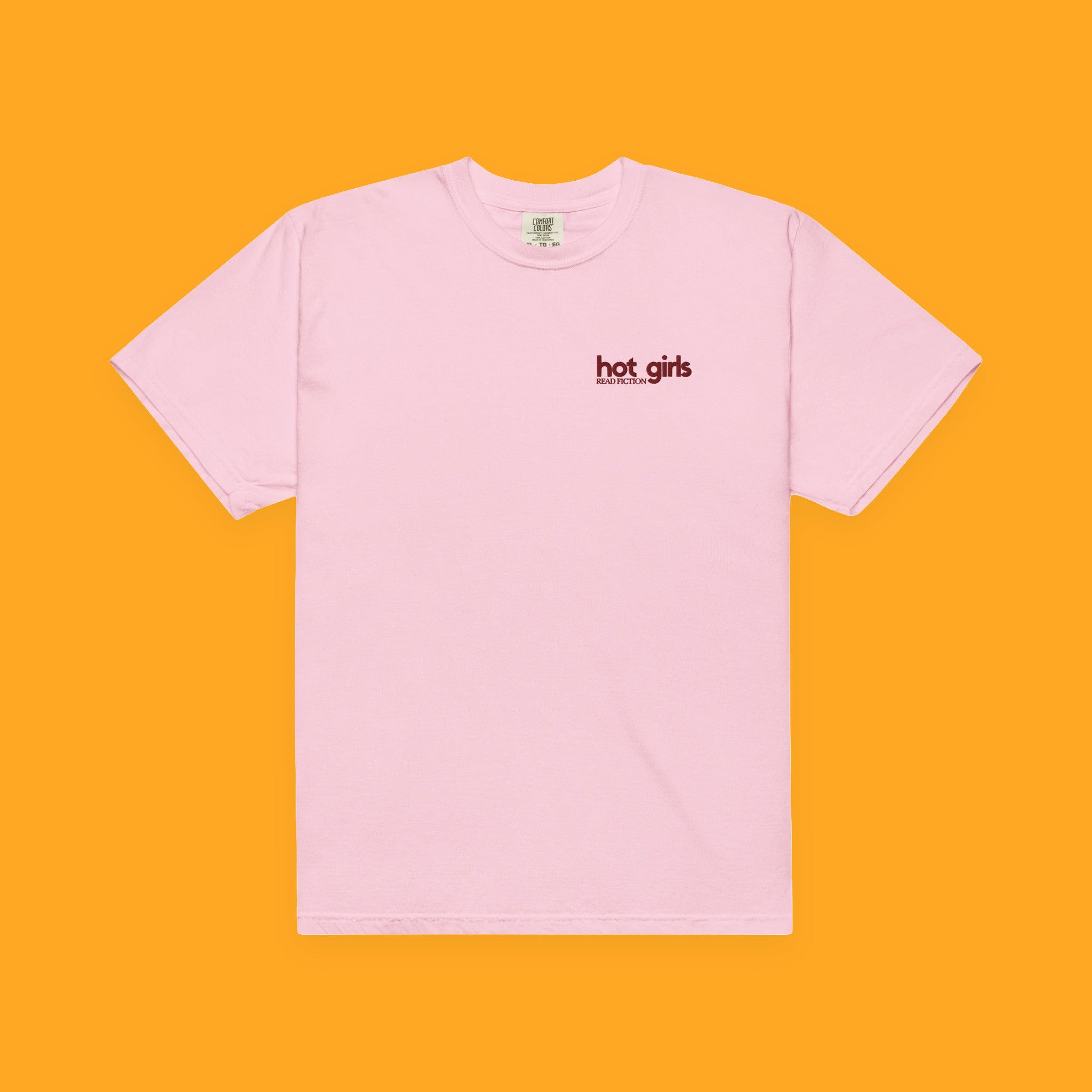 Hot Girls Read Fiction Embroidered Heavyweight Tee with embroidered "Hot Girls Read Fiction" design — view 4 of 11
