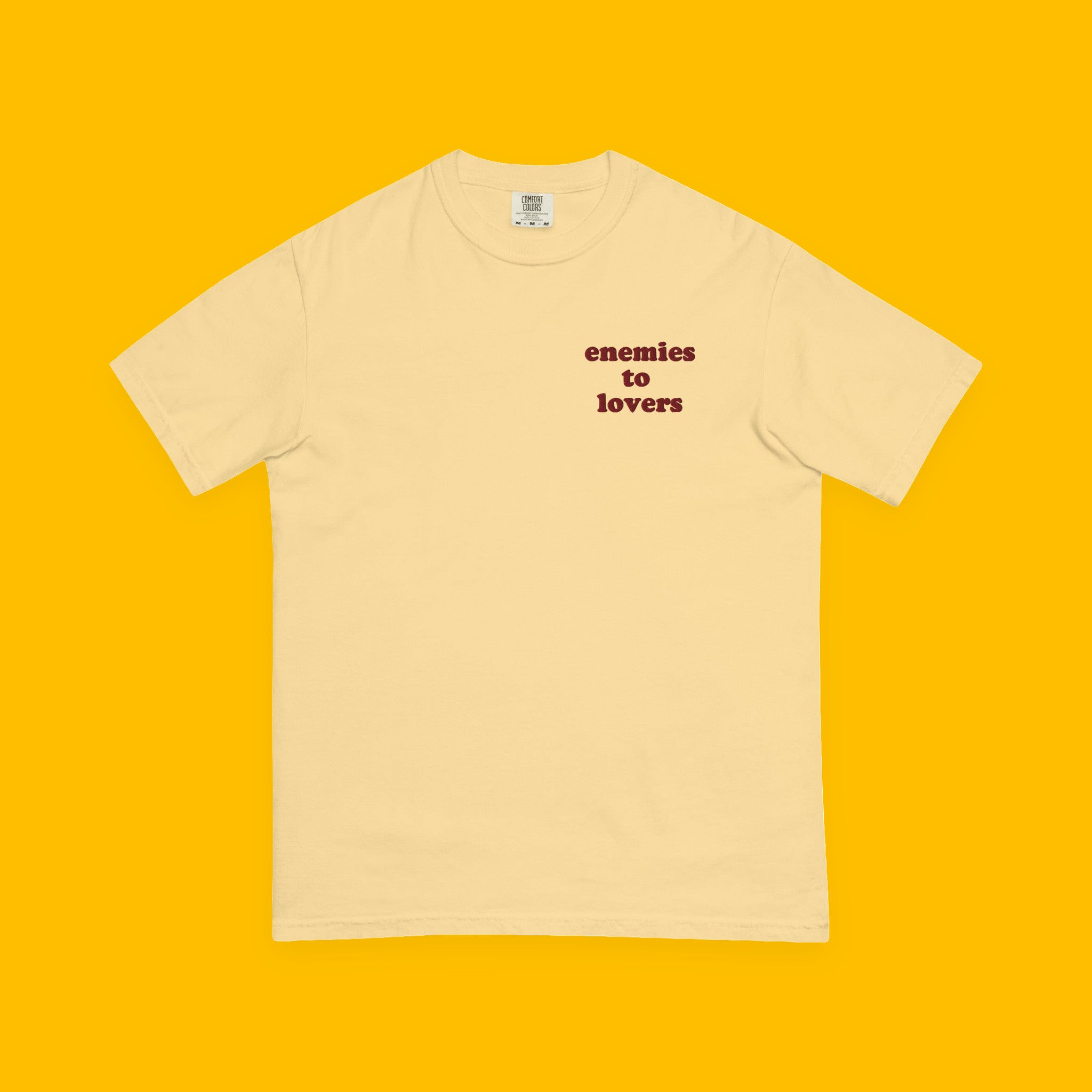 Enemies to Lovers Embroidered Heavyweight Tee with embroidered "Enemies to Lovers" design — view 6 of 11