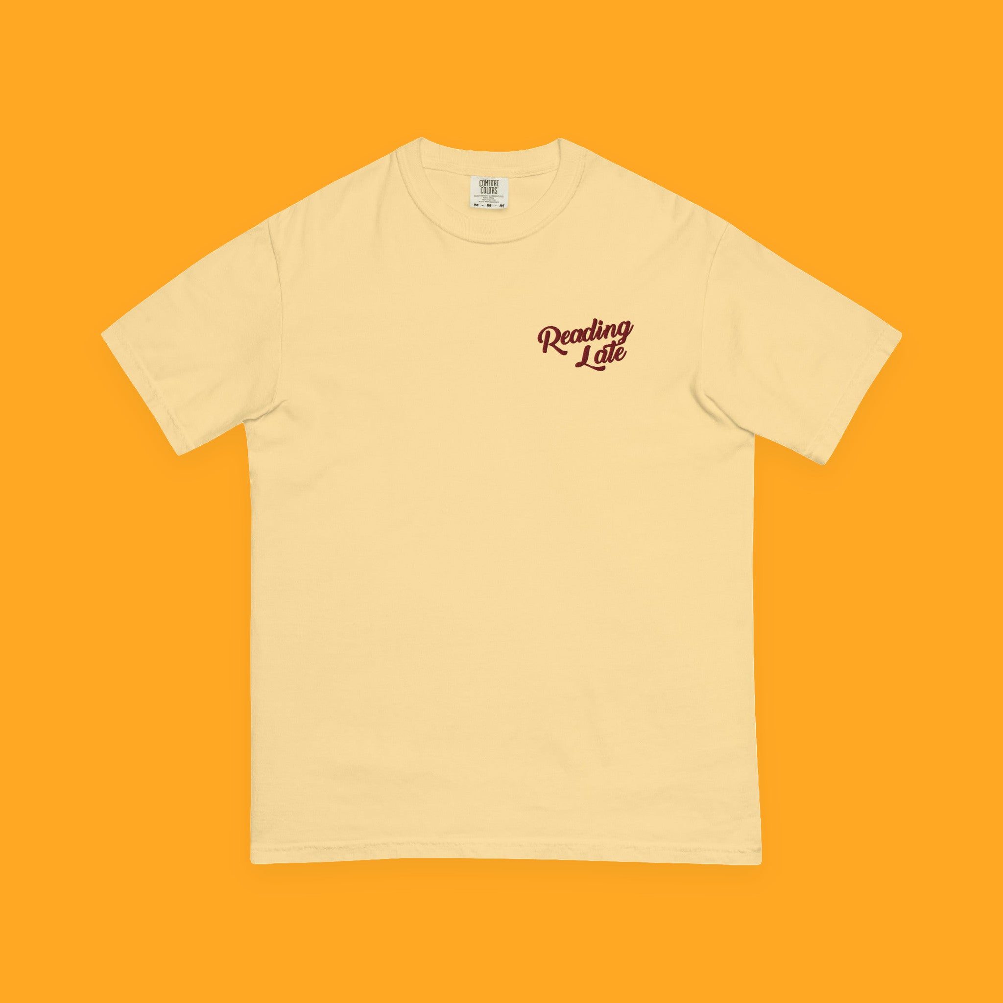 Reading Late Embroidered Heavyweight Tee with embroidered "Reading Late" design — view 6 of 11