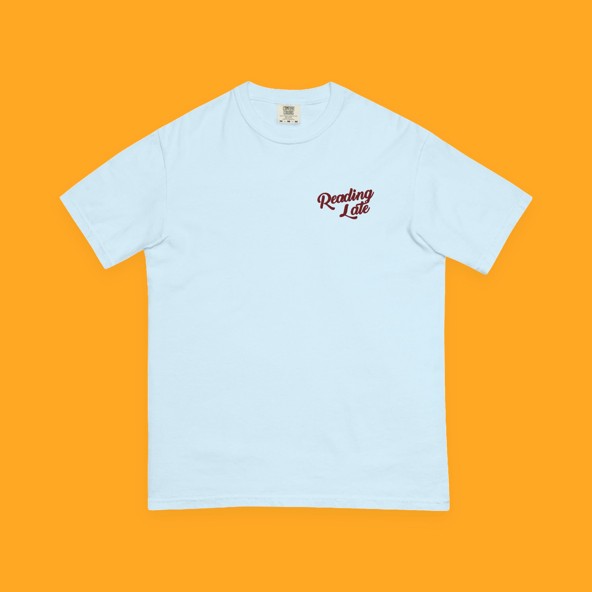 Reading Late Embroidered Heavyweight Tee with embroidered "Reading Late" design — view 8 of 11