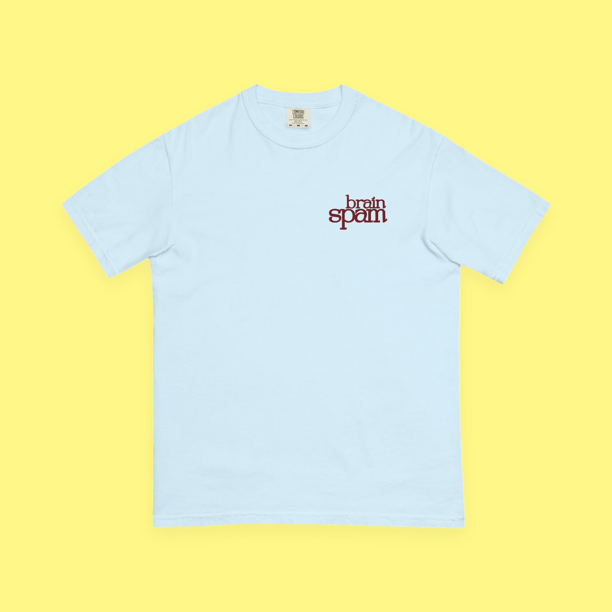Brain Spam Embroidered Heavyweight Tee with embroidered "Brain Spam" design — view 8 of 11