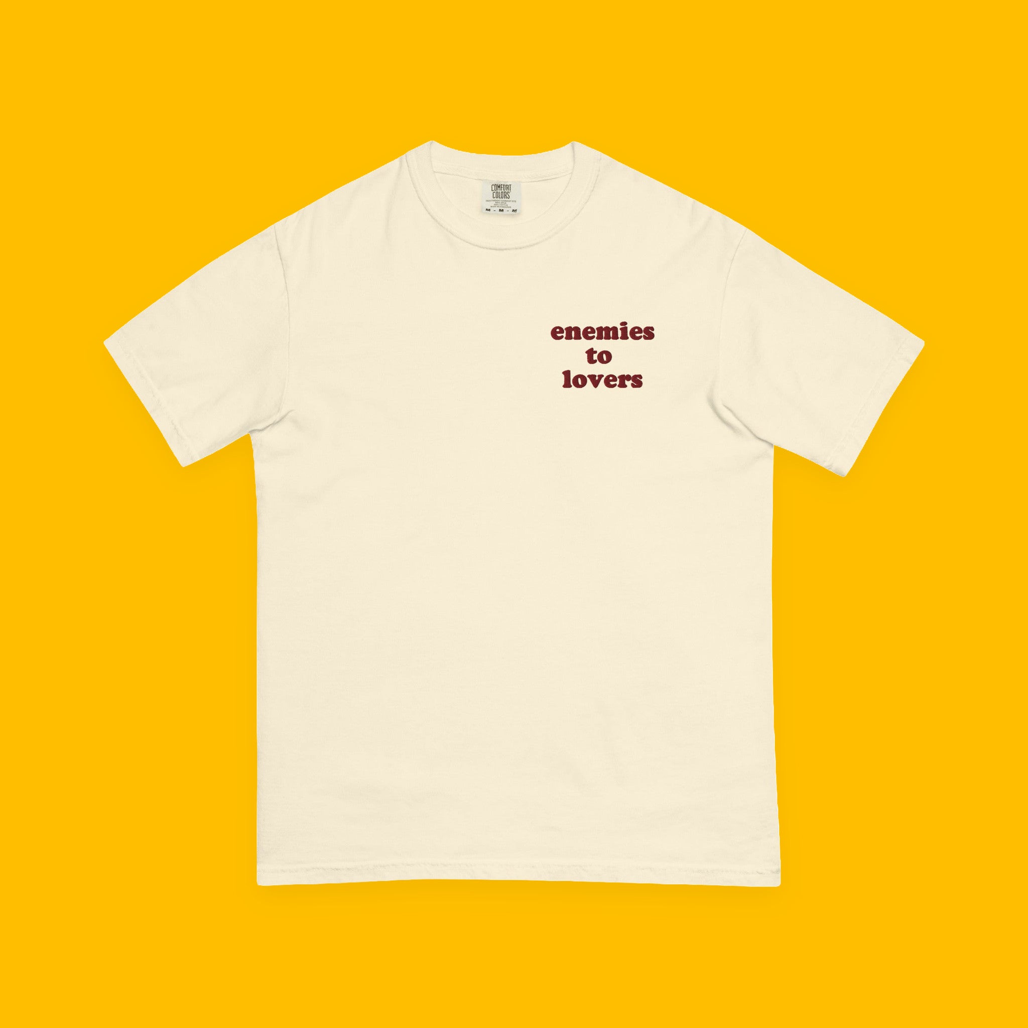 Enemies to Lovers Embroidered Heavyweight Tee with embroidered "Enemies to Lovers" design — view 10 of 11