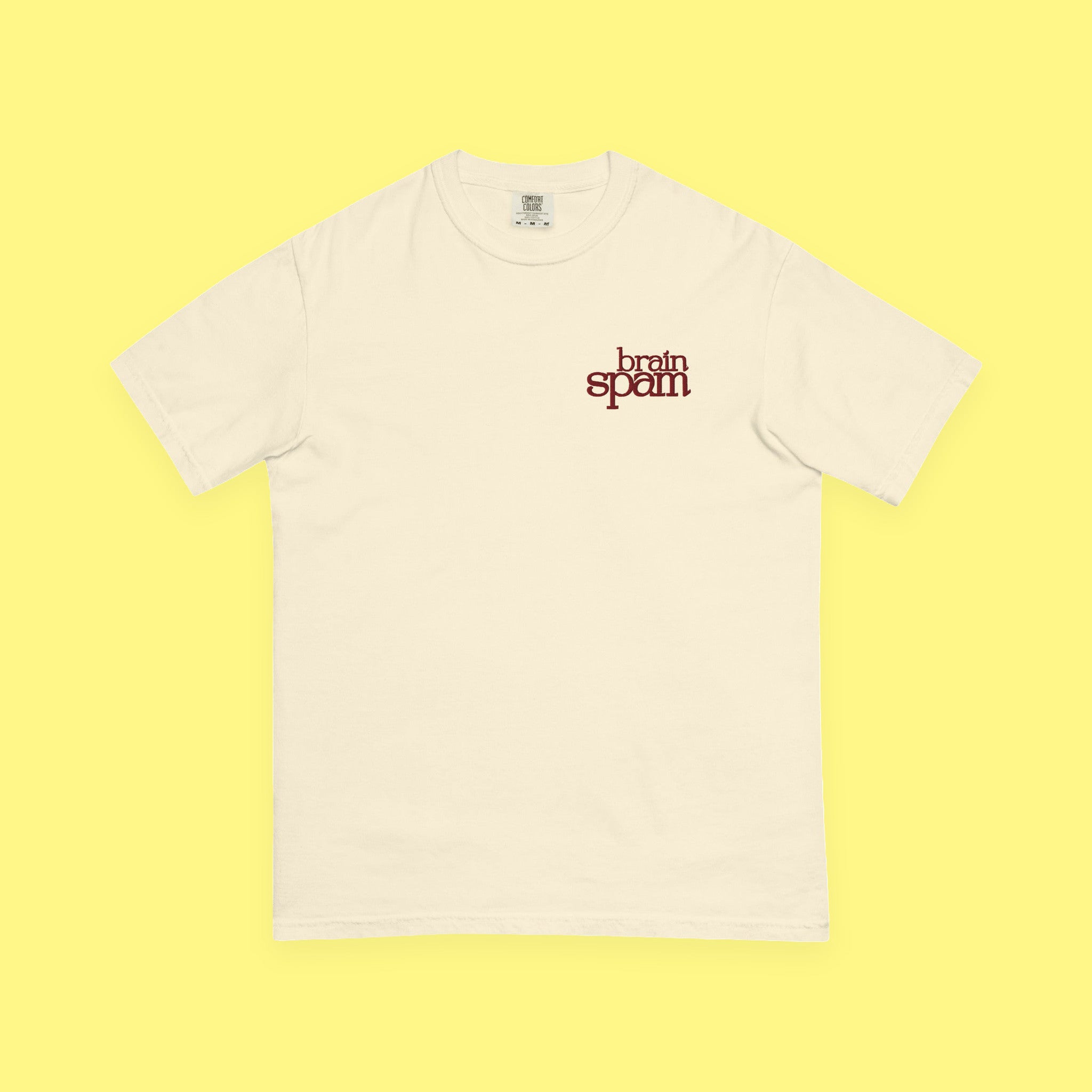 Brain Spam Embroidered Heavyweight Tee with embroidered "Brain Spam" design — view 10 of 11