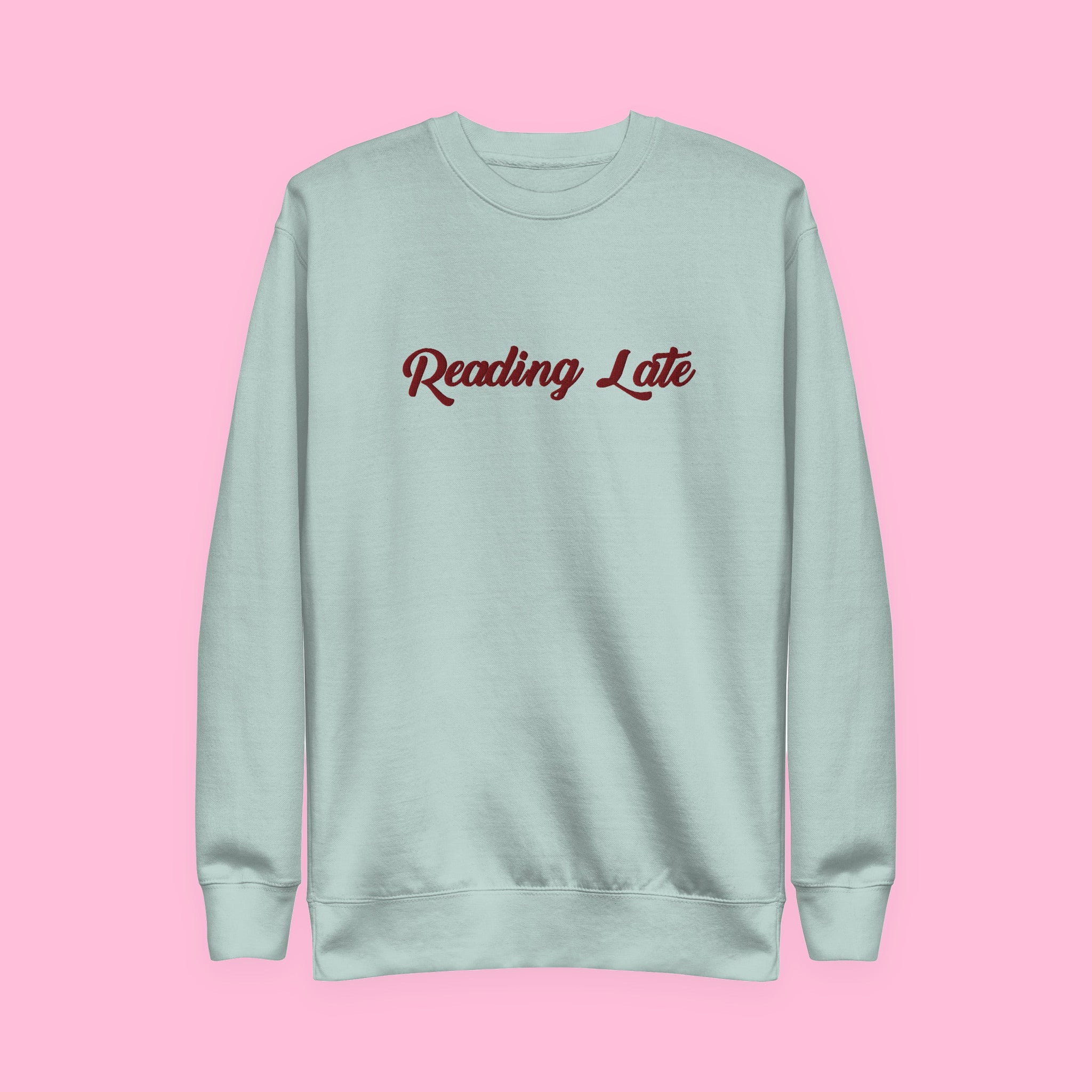 Reading Late Embroidered Sweatshirt with embroidered "Reading Late" design — view 4 of 13