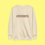 A Book a Day Keeps the Intrusive Thoughts Away Embroidered Sweatshirt — view 6 of 9