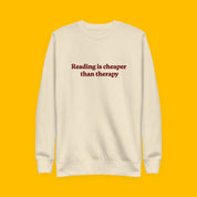 Reading Is Cheaper Embroidered Sweatshirt with embroidered "Reading Is Cheaper" design — view 5 of 8