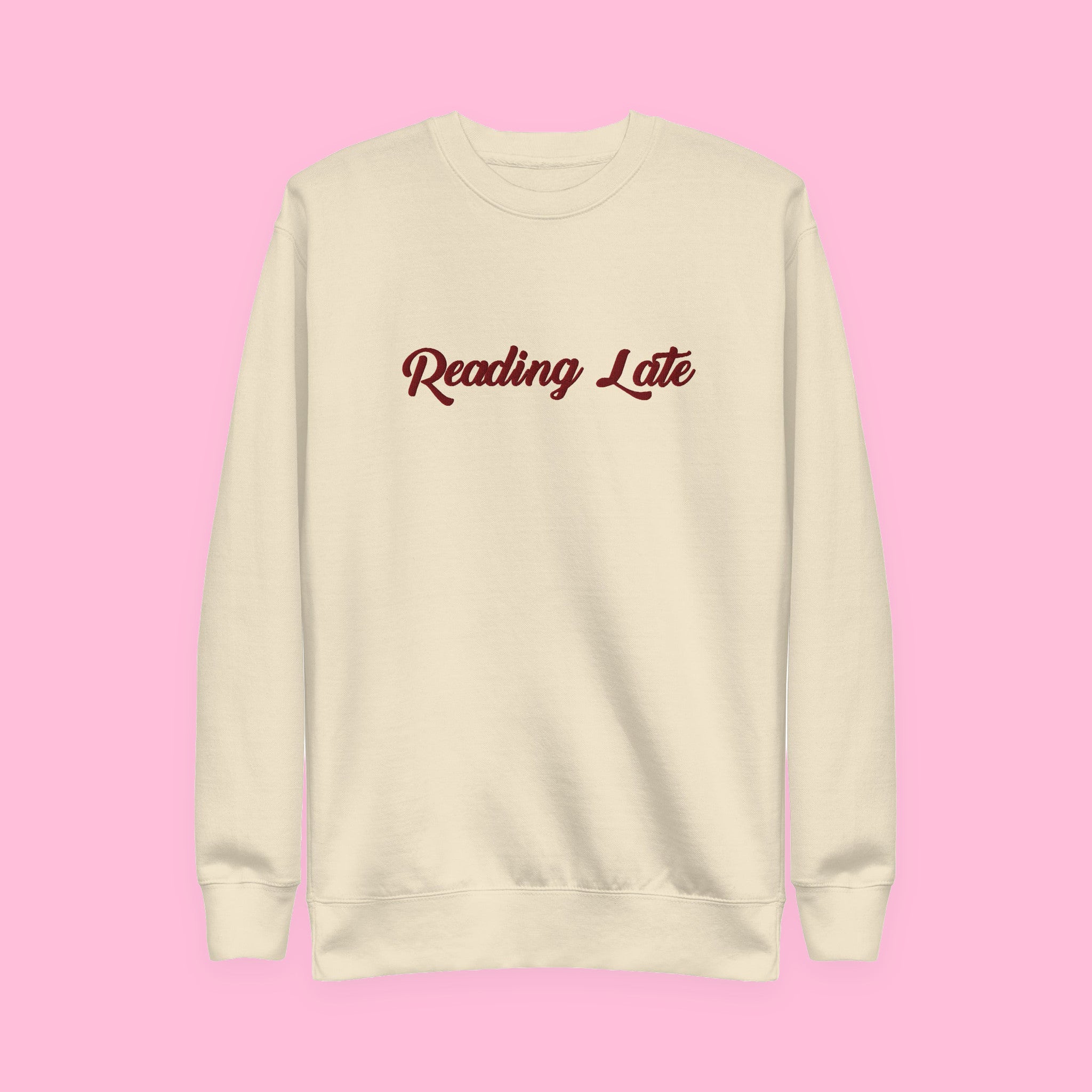 Reading Late Embroidered Sweatshirt with embroidered "Reading Late" design — view 10 of 13