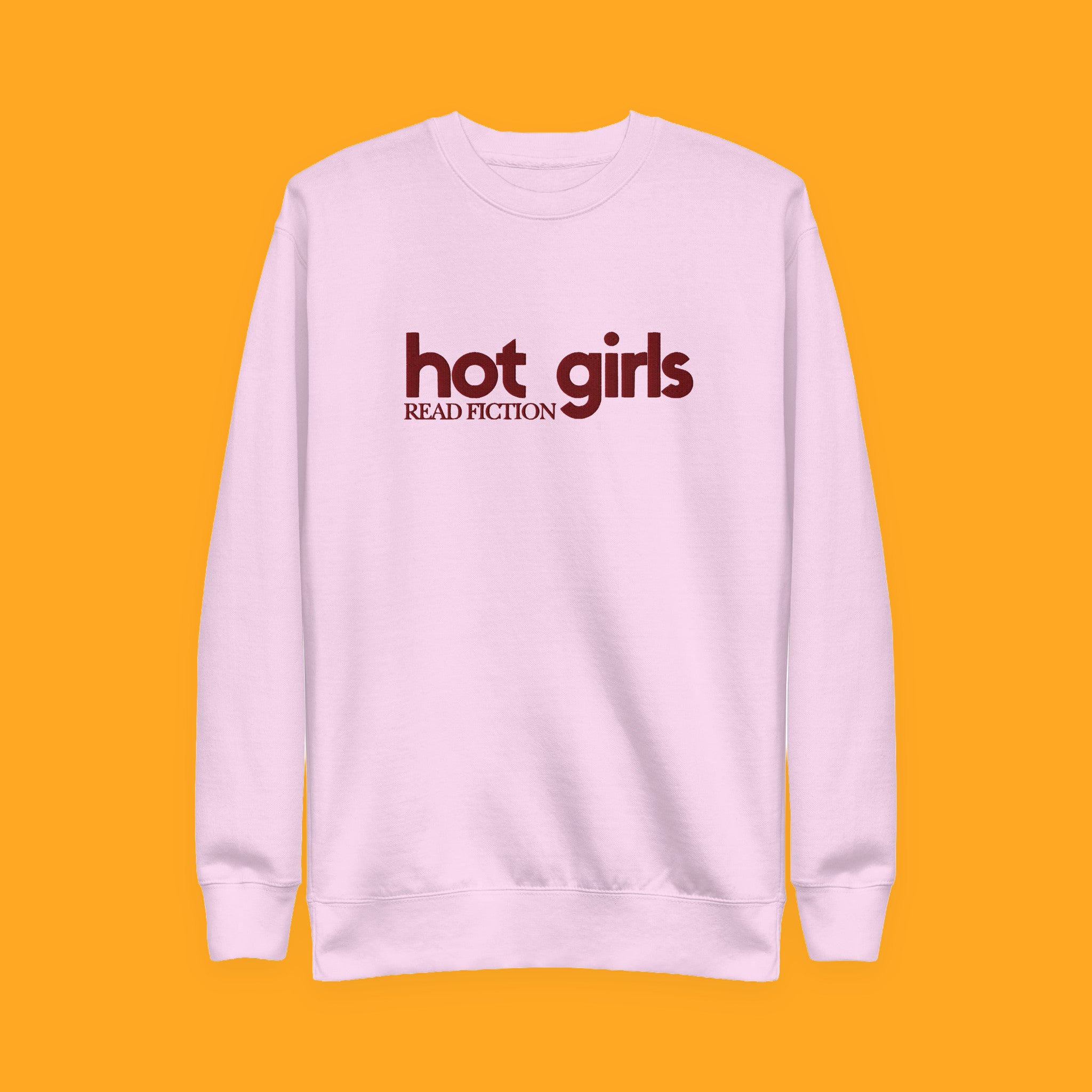 Hot Girls Read Fiction Embroidered Sweatshirt with embroidered "Hot Girls Read Fiction" design — view 4 of 9