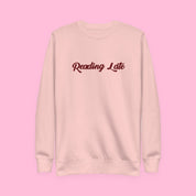 Reading Late Embroidered Sweatshirt with embroidered "Reading Late" design — view 6 of 13