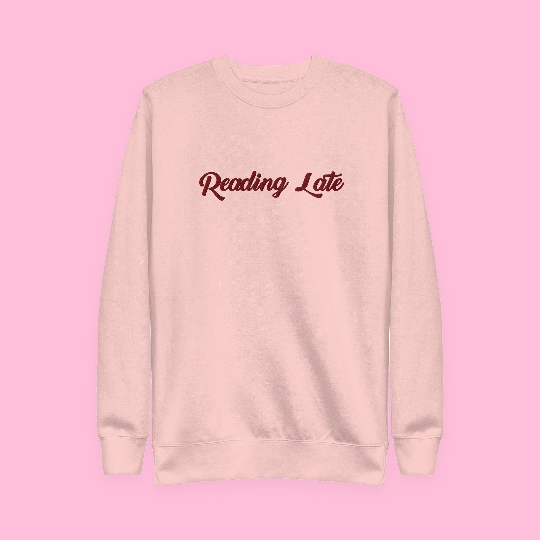 Reading Late Embroidered Sweatshirt with embroidered "Reading Late" design — view 6 of 13