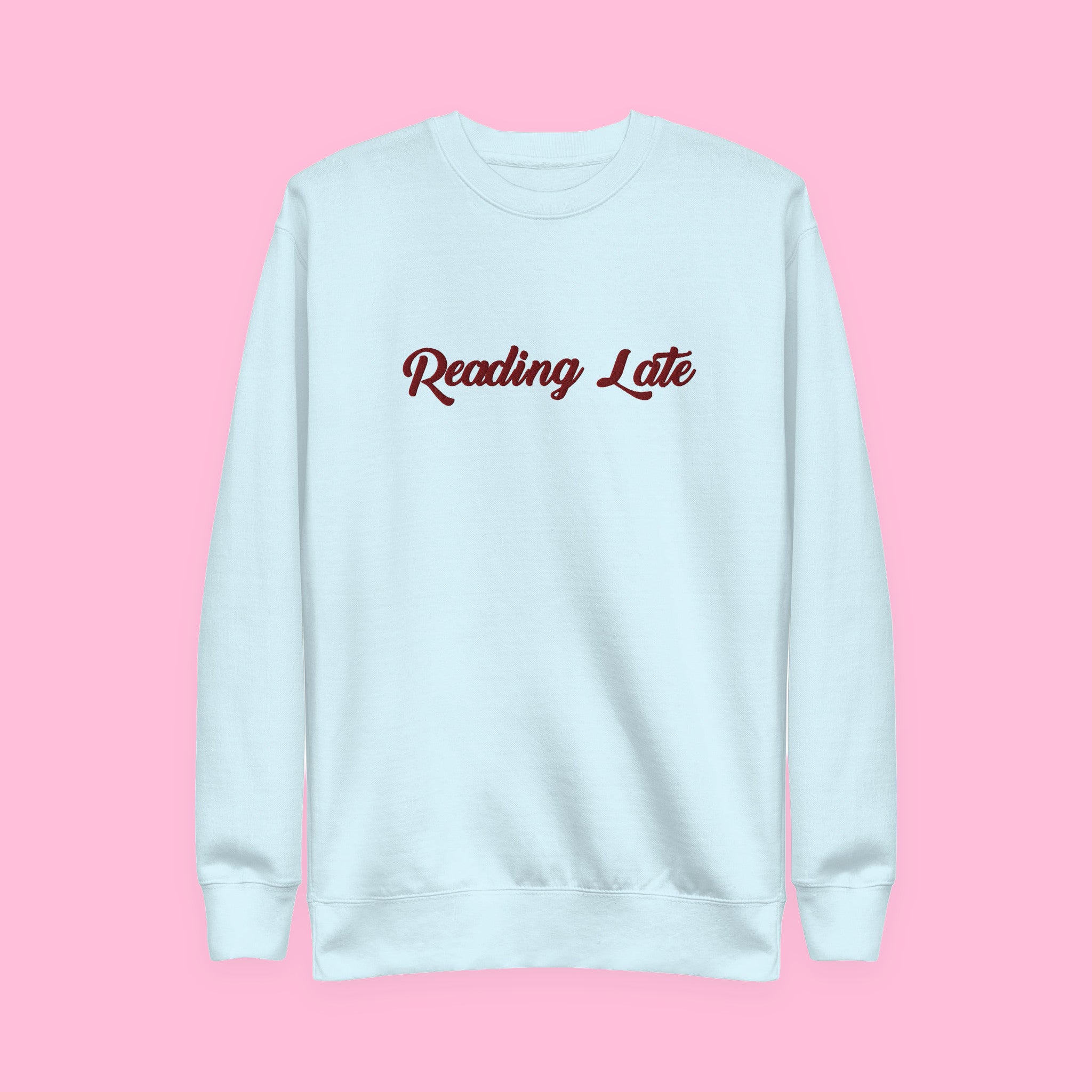 Reading Late Embroidered Sweatshirt with embroidered "Reading Late" design — view 12 of 13