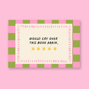 Would Cry Over This Book Again 24x36 bookish wall art poster on a pink background